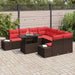 Tuin Sofa Set 9 st 8-Aantal zitplaatsen Bruin en Rood
