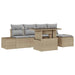 Tuin Sofa Set 6 st Beige en Licht Grijs poly rattan