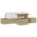 Tuin Sofa Set 6 st Beige en Crème poly rattan