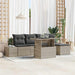 Tuin Sofa Set 6 st Lichtgrijs poly rattan