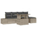 Tuin Sofa Set 6 st Lichtgrijs poly rattan