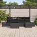 Tuin Sofa Set 6 st Zwart poly rattan