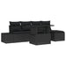 Tuin Sofa Set 6 st Zwart poly rattan