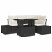 Tuin Sofa Set 5 st Zwart en Crème poly rattan