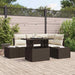 Tuin Sofa Set 5 st Bruin en Crème poly rattan