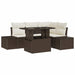Tuin Sofa Set 5 st Bruin en Crème poly rattan