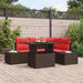 Tuin Sofa Set 6 st 4-Aantal zitplaatsen Bruin en Rood