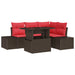 Tuin Sofa Set 6 st 4-Aantal zitplaatsen Bruin en Rood