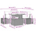 Tuin Sofa Set 6 st 4-Aantal zitplaatsen Bruin en Rood