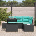 Tuin Sofa Set 6 st 4-Aantal zitplaatsen Zwart en Blauw
