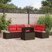 Tuin Sofa Set 6 st 5-Aantal zitplaatsen Bruin en Rood