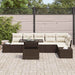 Tuin Sofa Set 7 st Bruin en Crème poly rattan