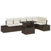 Tuin Sofa Set 7 st Bruin en Crème poly rattan