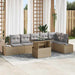 Tuin Sofa Set 7 st Beige en Licht Grijs poly rattan