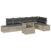 Tuin Sofa Set 7 st Lichtgrijs poly rattan