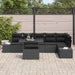 Tuin Sofa Set 7 st Zwart poly rattan