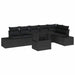 Tuin Sofa Set 7 st Zwart poly rattan