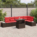 Tuin Sofa Set 7 st 6-Aantal zitplaatsen Bruin en Rood