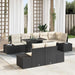 Tuin Sofa Set 9 st Zwart en Crème poly rattan