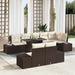 Tuin Sofa Set 9 st Bruin en Crème poly rattan