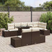 Tuin Sofa Set 9 st Bruin en Crème poly rattan