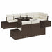 Tuin Sofa Set 9 st Bruin en Crème poly rattan