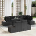 Tuin Sofa Set 9 st Zwart poly rattan