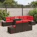 Tuin Sofa Set 9 st 8-Aantal zitplaatsen Bruin en Rood