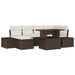 Tuin Sofa Set 7 st Bruin en Crème poly rattan
