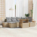 Tuin Sofa Set 7 st Beige en Licht Grijs poly rattan