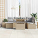 Tuin Sofa Set 7 st Beige en Licht Grijs poly rattan