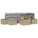 Tuin Sofa Set 7 st Beige en Licht Grijs poly rattan