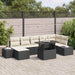 Tuin Sofa Set 8 st Zwart en Crème poly rattan