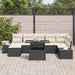 Tuin Sofa Set 8 st Zwart en Crème poly rattan