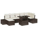 Tuin Sofa Set 8 st Bruin en Crème poly rattan
