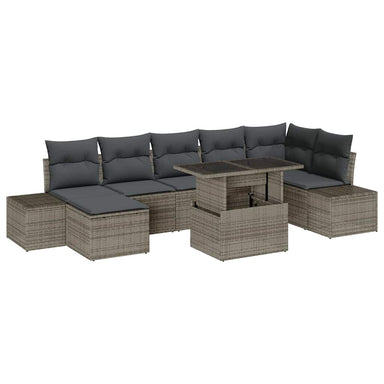 Tuin Sofa Set 8 st Grijs poly rattan