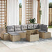 Tuin Sofa Set 8 st Beige en Licht Grijs poly rattan