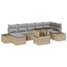 Tuin Sofa Set 8 st Beige en Licht Grijs poly rattan