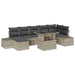 Tuin Sofa Set 8 st Lichtgrijs poly rattan
