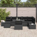 Tuin Sofa Set 8 st Zwart poly rattan