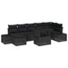 Tuin Sofa Set 8 st Zwart poly rattan