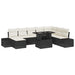 Tuin Sofa Set met kussen 9 pcs Zwart en Crème poly rattan