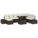 Tuin Sofa Set 9 st Bruin en Crème poly rattan