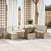 Tuin Sofa Set 9 st Beige en Crème poly rattan