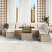 Tuin Sofa Set 9 st Beige en Crème poly rattan