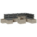 Tuin Sofa Set 9 st Lichtgrijs poly rattan