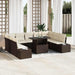 Tuin Sofa Set 10 st Bruin en Crème poly rattan
