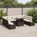Tuin Sofa Set 10 st Bruin en Crème poly rattan