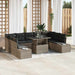 Tuin Sofa Set 10 st Grijs poly rattan