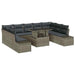 Tuin Sofa Set 10 st Grijs poly rattan